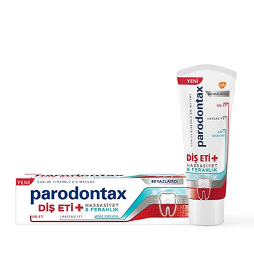Parodontax Whitening Toothpaste for Sensitive Teeth and Gums - Anti-Plaque, Fluoride, 2.54 fl oz