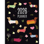 Dachshund Planner 2026: Funny Dog Monthly Agenda January-December Organizer (12 Months) Cute Puppy Scheduler with Flowers & Pretty Pink Hearts - Paperback