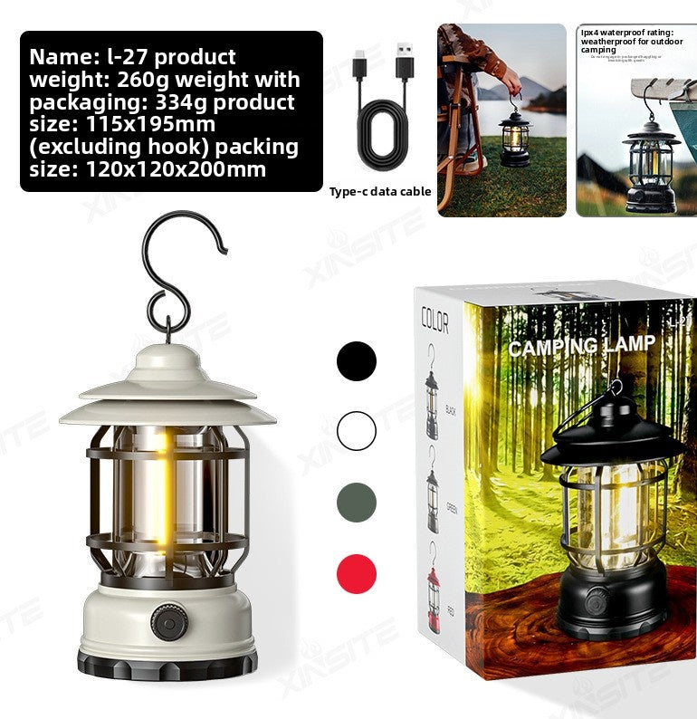Camping Light, Ambient Light, Flame Camping Lamp, Tent Retro Hurricane Lamp