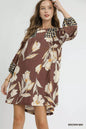 Umgee Floral High-Low Babydoll Dress