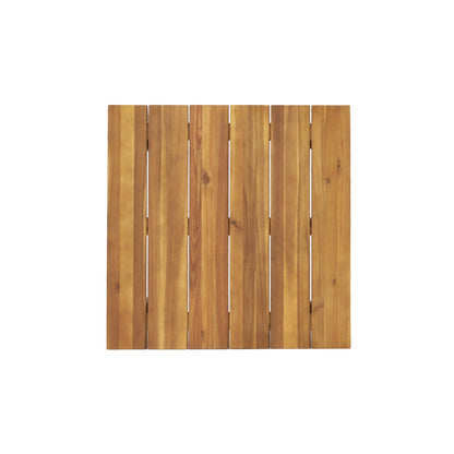 Outdoor Conversation Set Acacia Wood PE Wicker 4 Piece