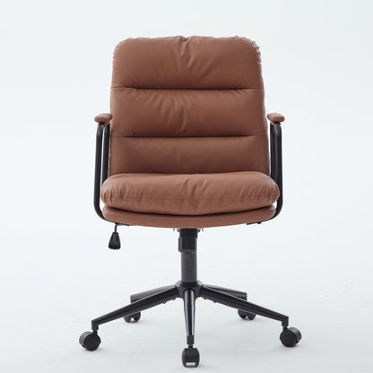 Office Chair,Mid Back Home Office Desk Task Chair with Wheels and Arms Ergono...