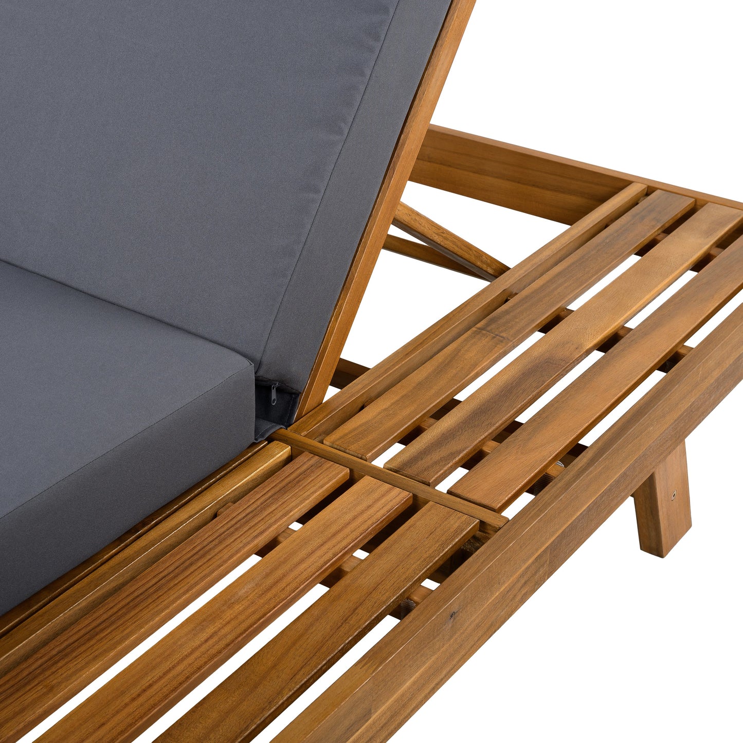 Chaise Lounge Acacia Wood Teak 79" 4 Position Adjustable