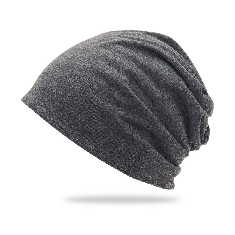 Solid-color Double-layer Pullover Beanie Thin Style