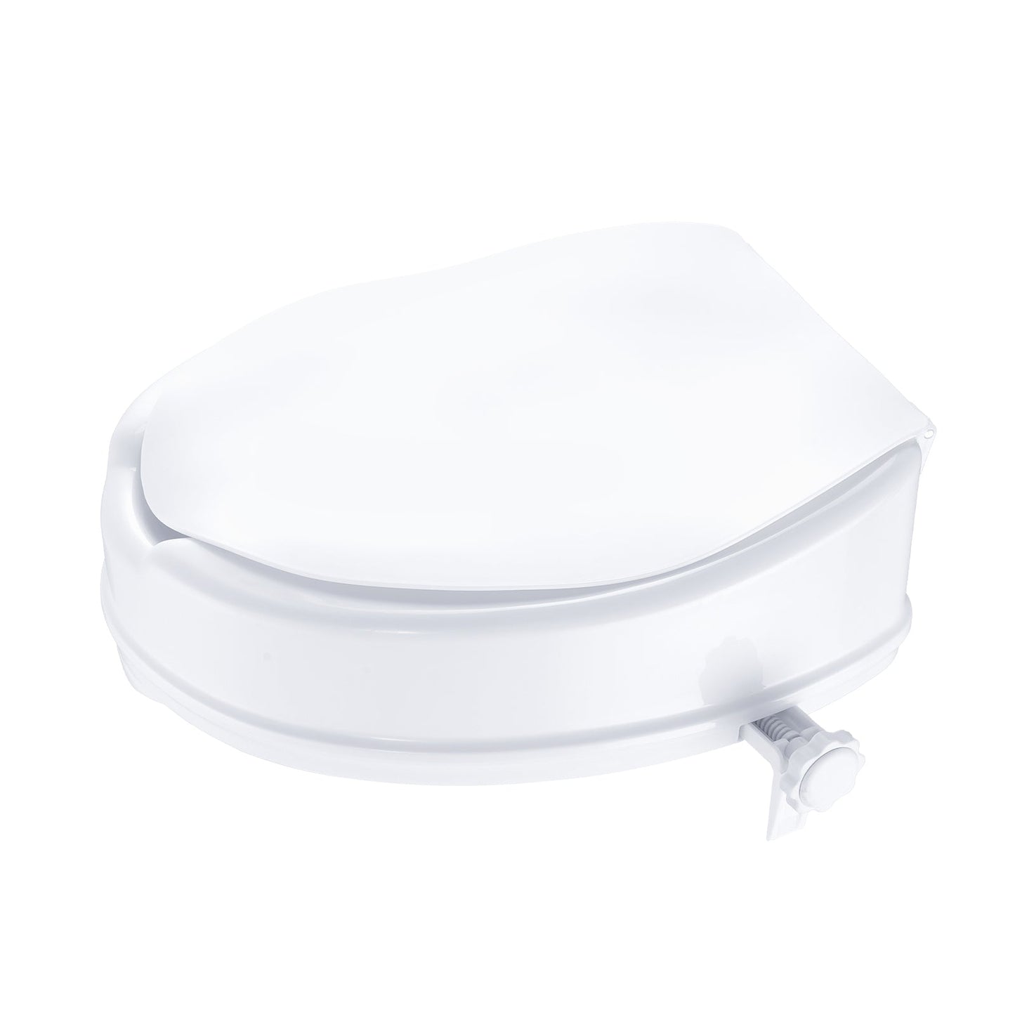 Raised Toilet Seat 4 In Height Polypropylene Universal Screw Lock 300 LB