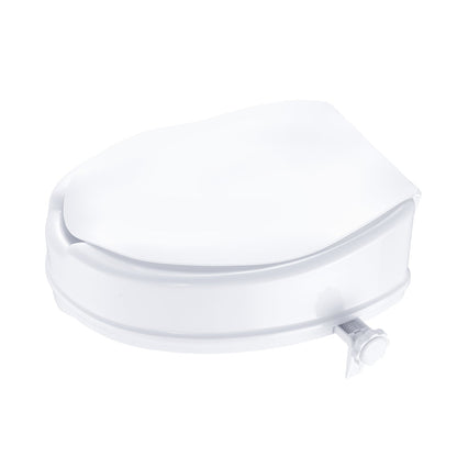 Raised Toilet Seat 4 In Height Polypropylene Universal Screw Lock 300 LB