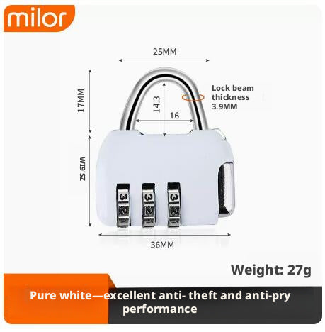 Mechanical combination lock-medium-black