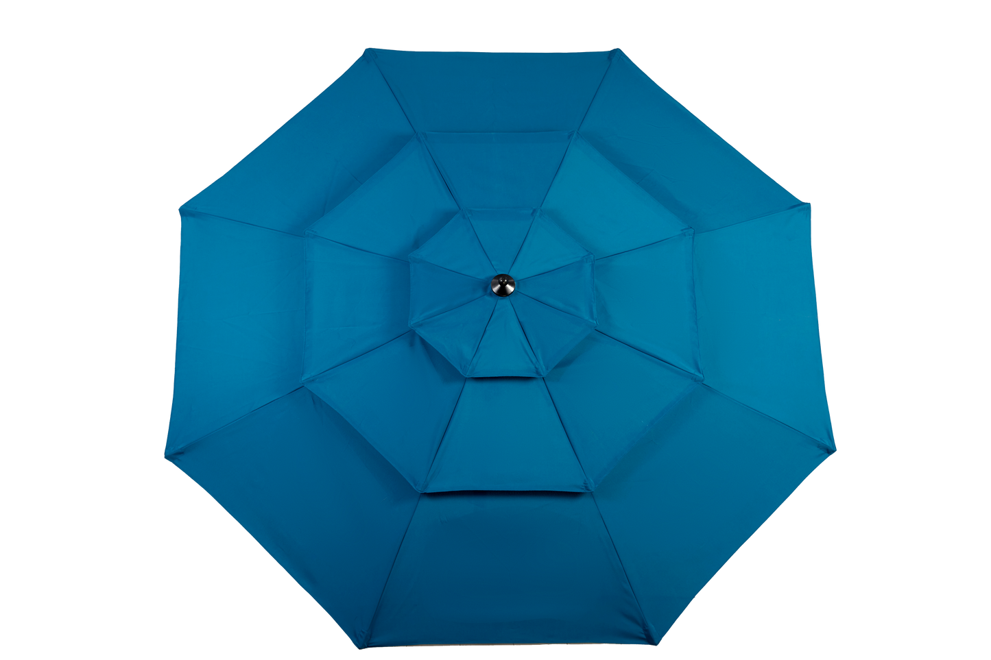 Patio Umbrella Auto Tilt 3 Tier Aluminum Dark Blue 10 Ft Crank