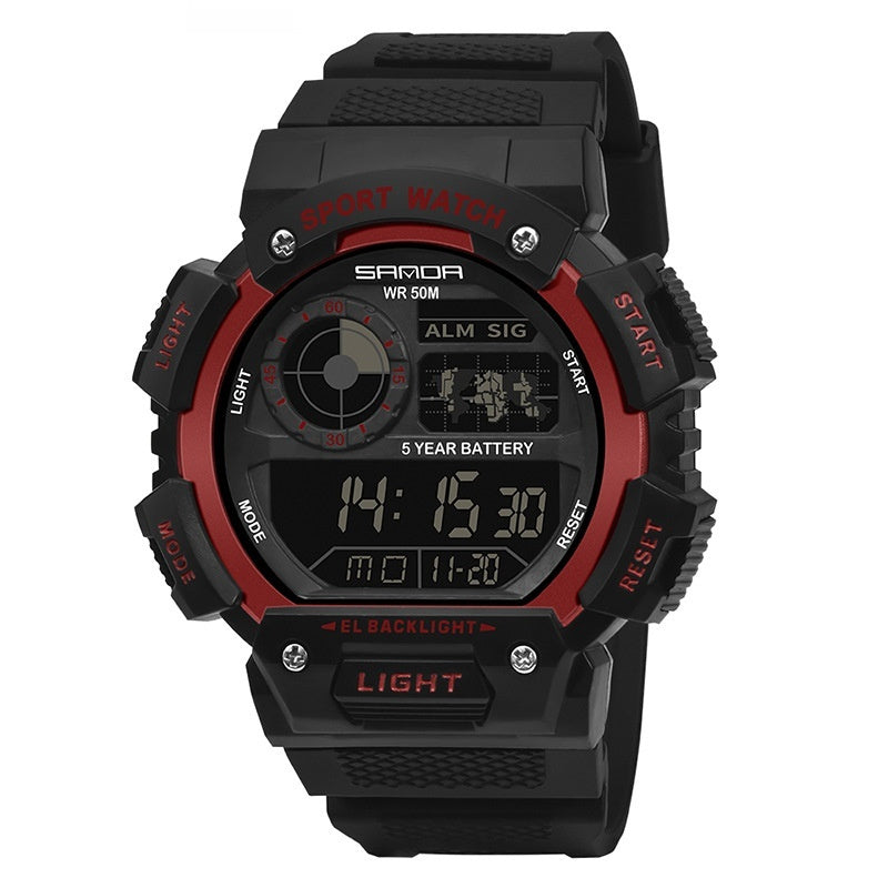 Multifunctional Water-resistant Luminous Single-display Digital Watch For Sports