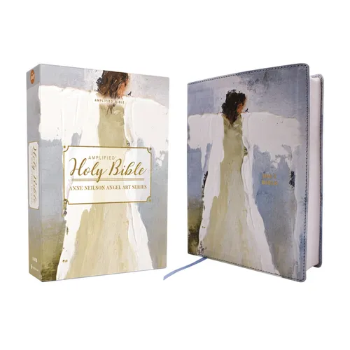 Amplified Holy Bible, Anne Neilson Angel Art Series, Leathersoft, Blue - Imitation Leather
