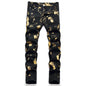 Street Mid Waist Casual Men's Jeans Digital Printing Trousers