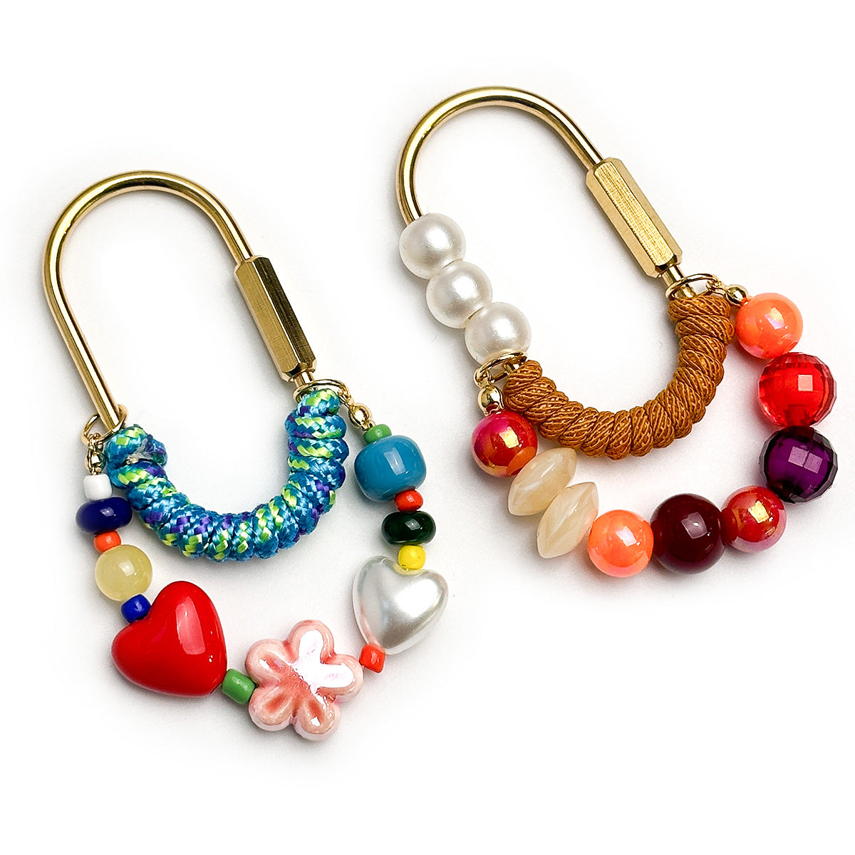 Crystal Bead Heart-shaped Bag Charm