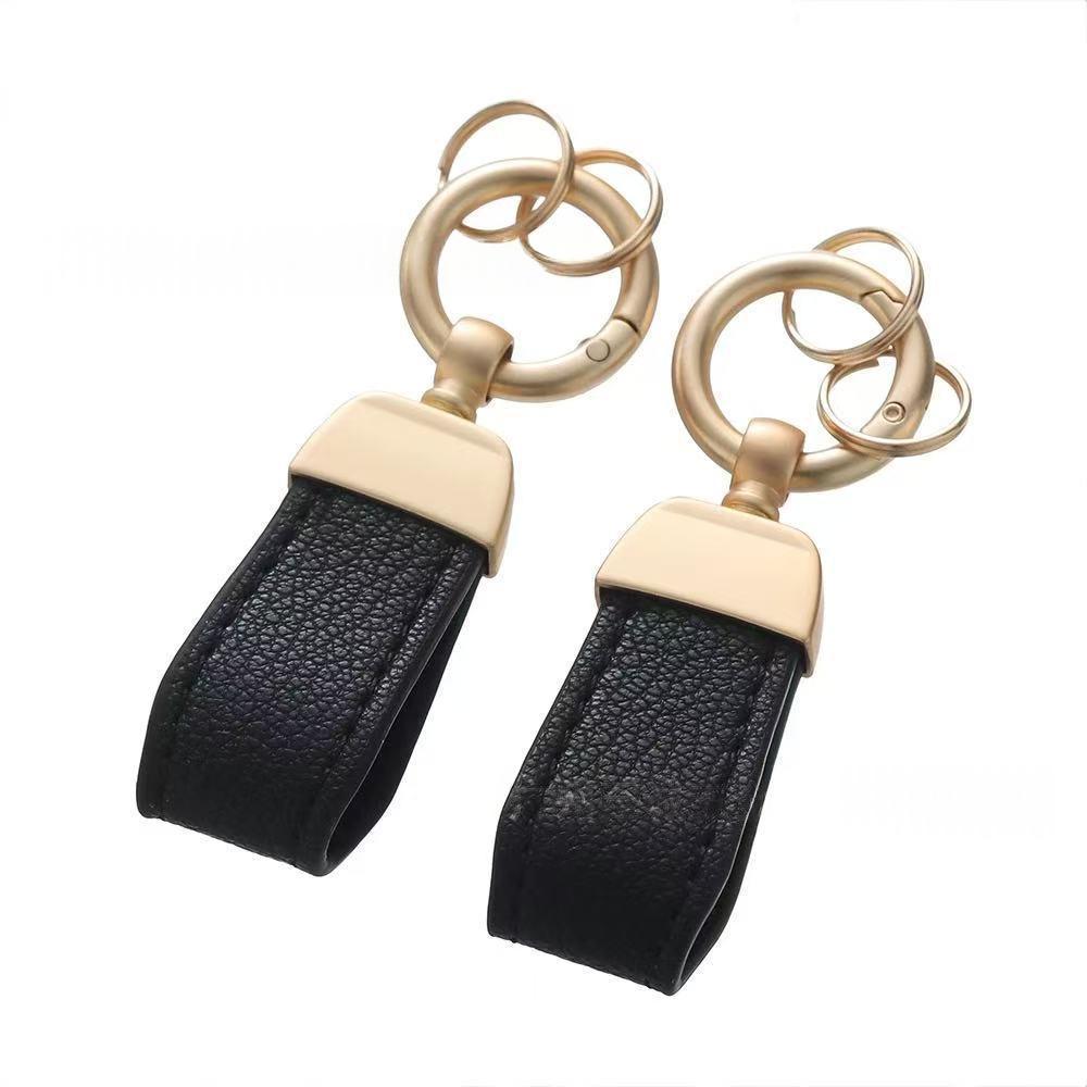 Solid-color Mini Goat-skin Leather Keychain