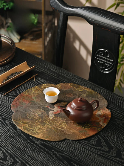 Handmade Chinese Zen Cloud Silk Tea Table Mat – Asian Home Decor