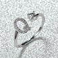 Popular Fashion Silvery AZ Letter Ring Initials Wedding Love Couple Rings Bridesmaid Gift