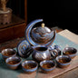 Portable Chinese Ceramic Tea Set with Travel Teapot & Cups