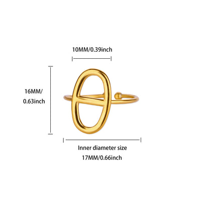 Geometric Line-cut Hollow Mens And Womens Ring
