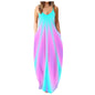 Casual Print Plus Size Sling Long Dress