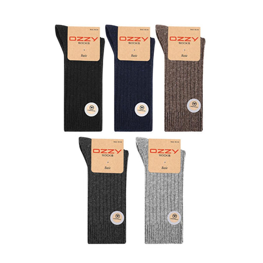 Ozzy Socks Men's 5-Pack Wool Blend Socks - Comfortable, Durable, Colorful Footwear for Men