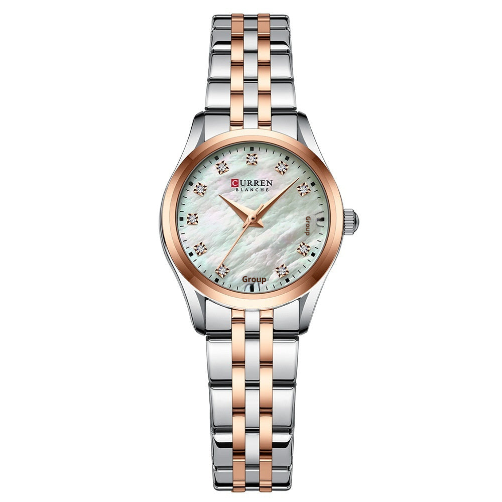Rhinestone Ultra-thin Womens Shell-face Watch