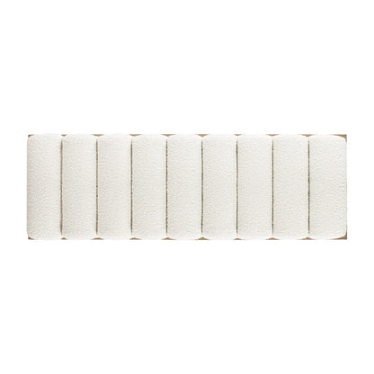 Bella - Upholstered Modern Accent Bench - Ivory White
