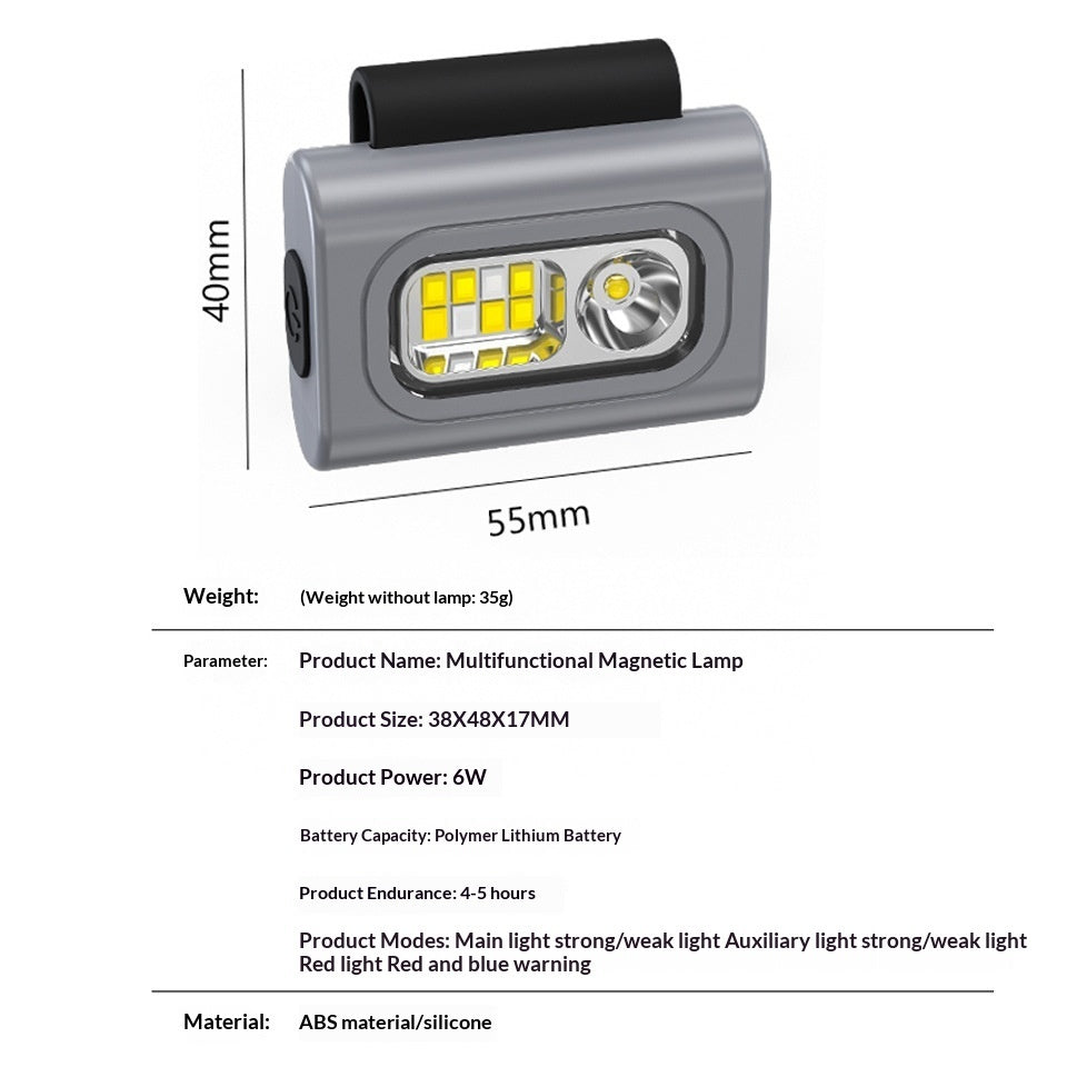 Portable Red-Light Silicone Magnetic Chest Lamp For Night Running