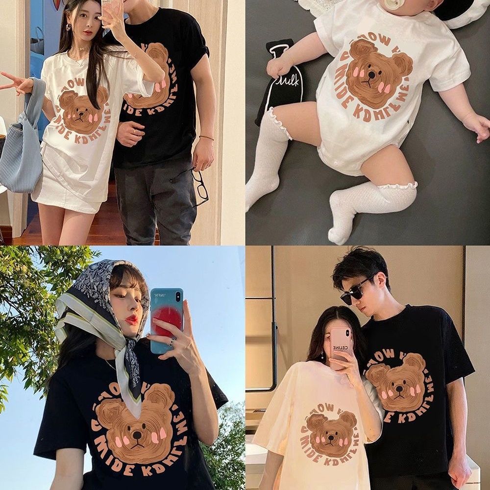 New Summer Cotton Parent-child Outfits Tops For A Family Of Three