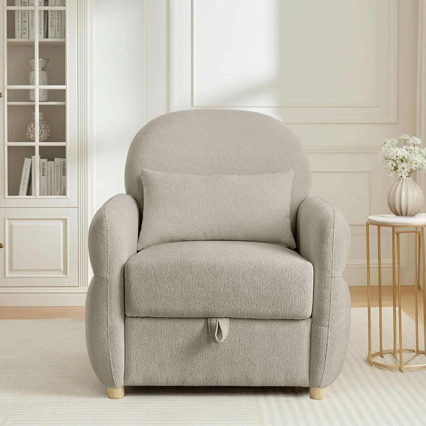 33Point5Inch Modern Reading Chair With HiddenStorage