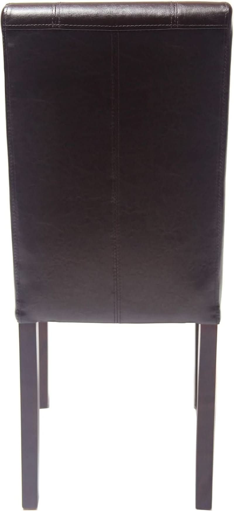 Parson Chair Set of 2 Leatherette Padded Solid Wood