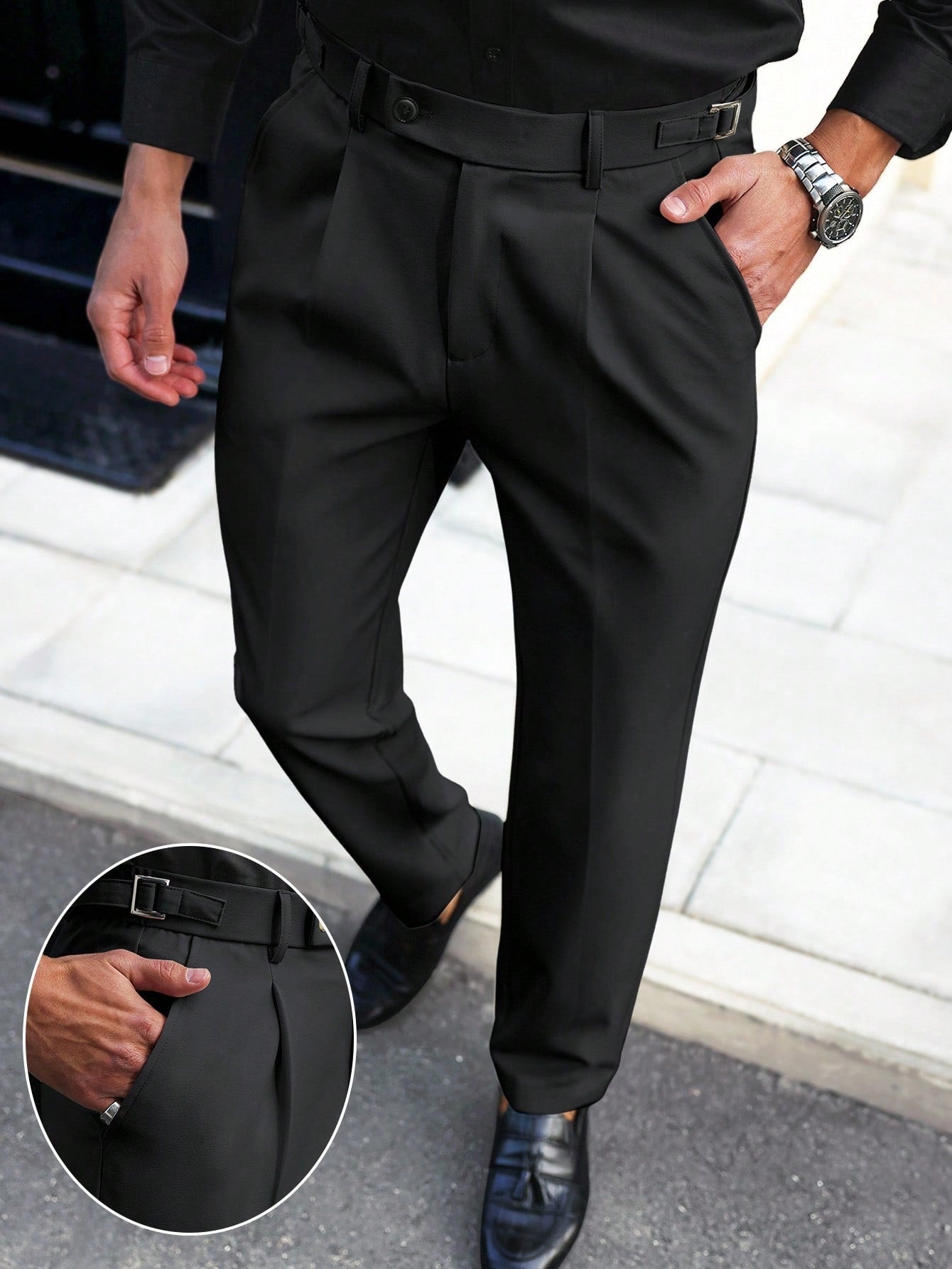 Mens American-style Straight-leg Business-casual Trousers