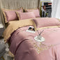 Four-piece Pure Cotton Washed Silk Embroidered Bedding Set