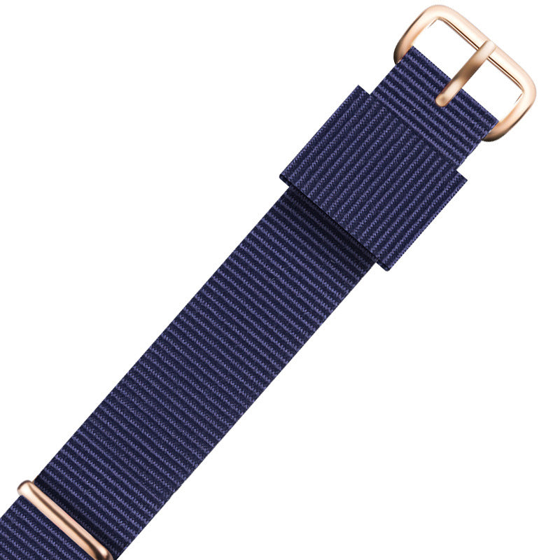 Nylon DW Watch Strap One Piece With Woven Loop And Striped Canvas Watch Band