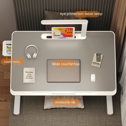 Adjustable Foldable Laptop Bed Desk with Lamp & USB