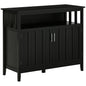 Black Sideboard Buffet Cabinet with 2 Doors and Adjustable Shelves