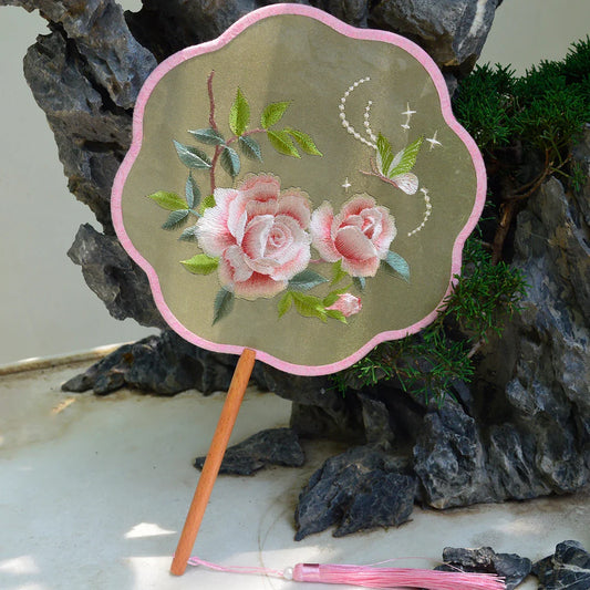 New Chinese Style Dance Fan Suzhou Embroidery Round Fan Traditional Hanfu  Dance Classic Fan 2025 New Model