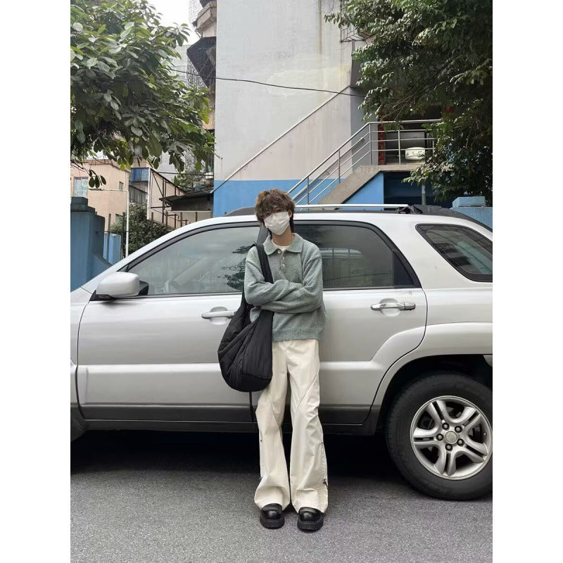 Mens Casual American-Style Knitted Sweater