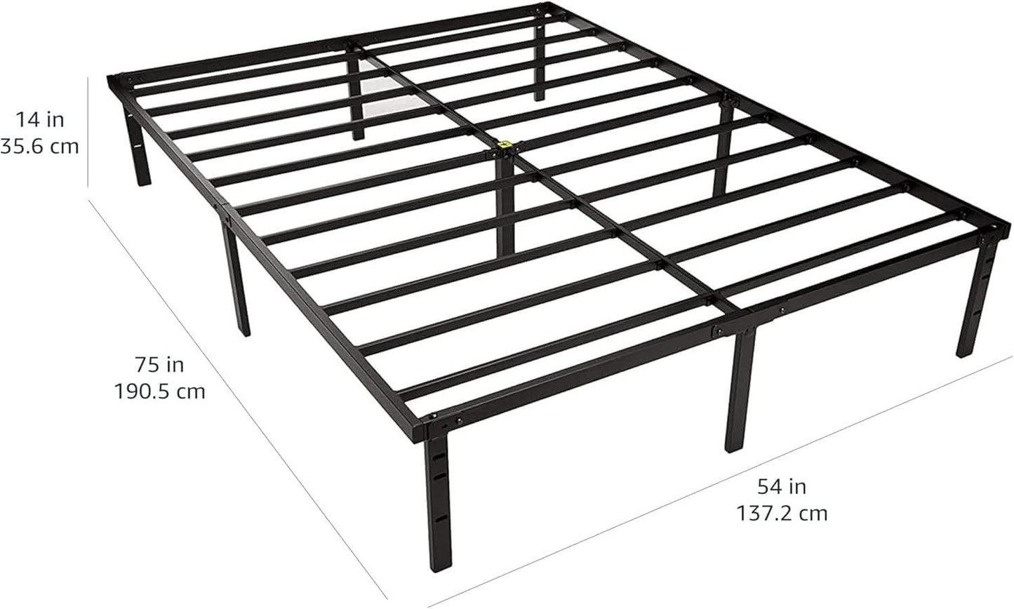 Full Platform Bed Frame With Storage Noiseless Heavy Duty