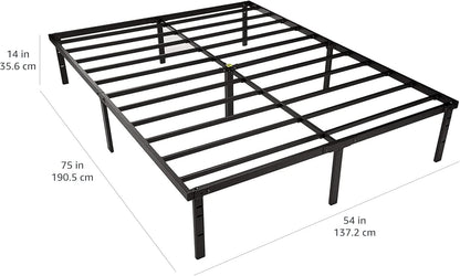 Full Platform Bed Frame With Storage Noiseless Heavy Duty