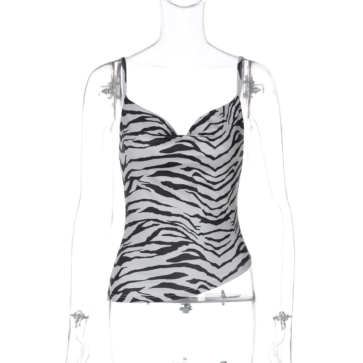 Sexy Printed Swing Neck Backless Camisole Top