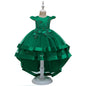 Girls' Princess Dress Short Front And Long Back Flower Girl Little Host Tail Costume