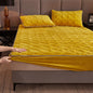 Thick Coral Fleece Quilted Fitted Sheet Single Piece