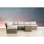 Outdoor Sectional Set HDPE Wicker Gray 8 Piece Aluminum Frame Seats 6