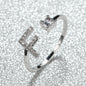 Popular Fashion Silvery AZ Letter Ring Initials Wedding Love Couple Rings Bridesmaid Gift