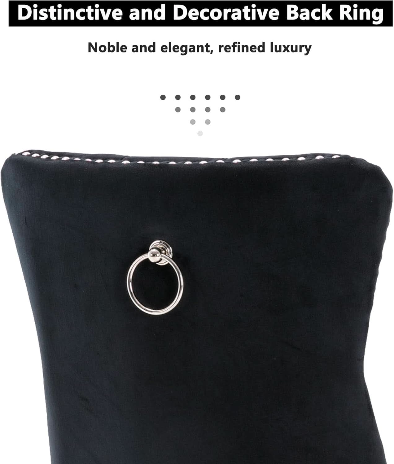Black Velvet Tufted Dining Chairs With Nailhead Trim