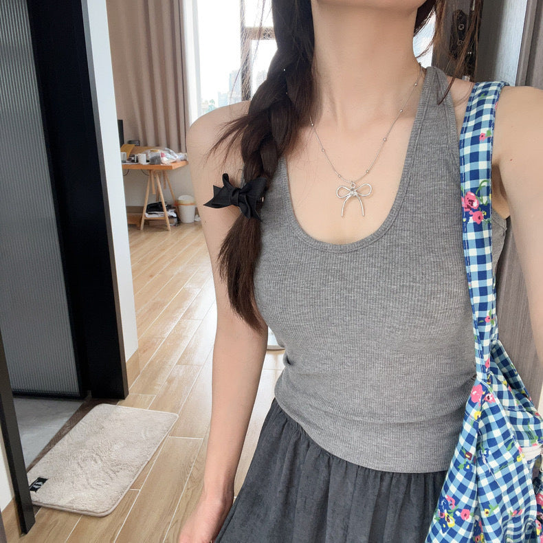 Retro U-neck Halter I-shaped Camisole For Women