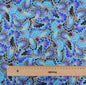Japanese Floral Cotton Fabric, Handmade Wind-Stamped