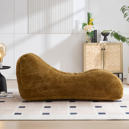 Bean Bag Sofa Chair Polyester Brown Foam Adult 59x30x23.6 In