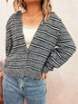 Striped Button-Up Long Sleeve Cardigan