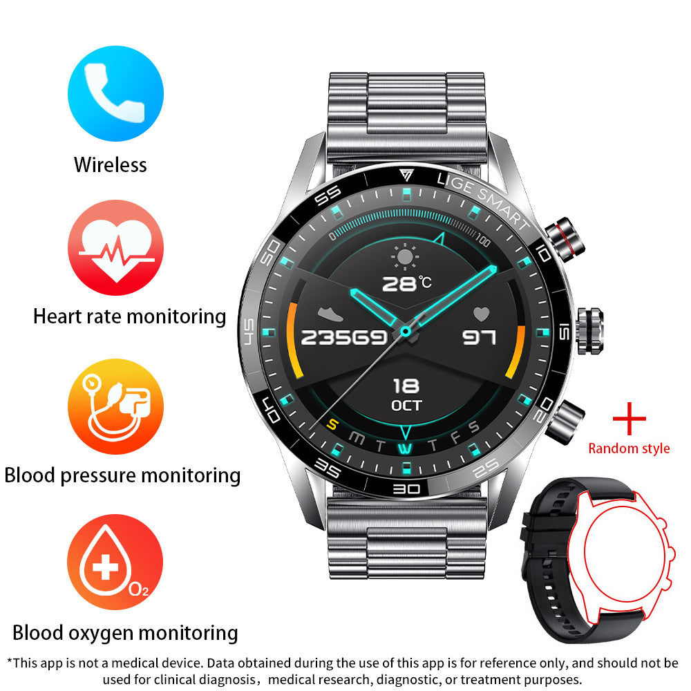 Multifunctional Bluetooth Smartwatch For Men With Blood Pressure And Heart Rate Monitoring