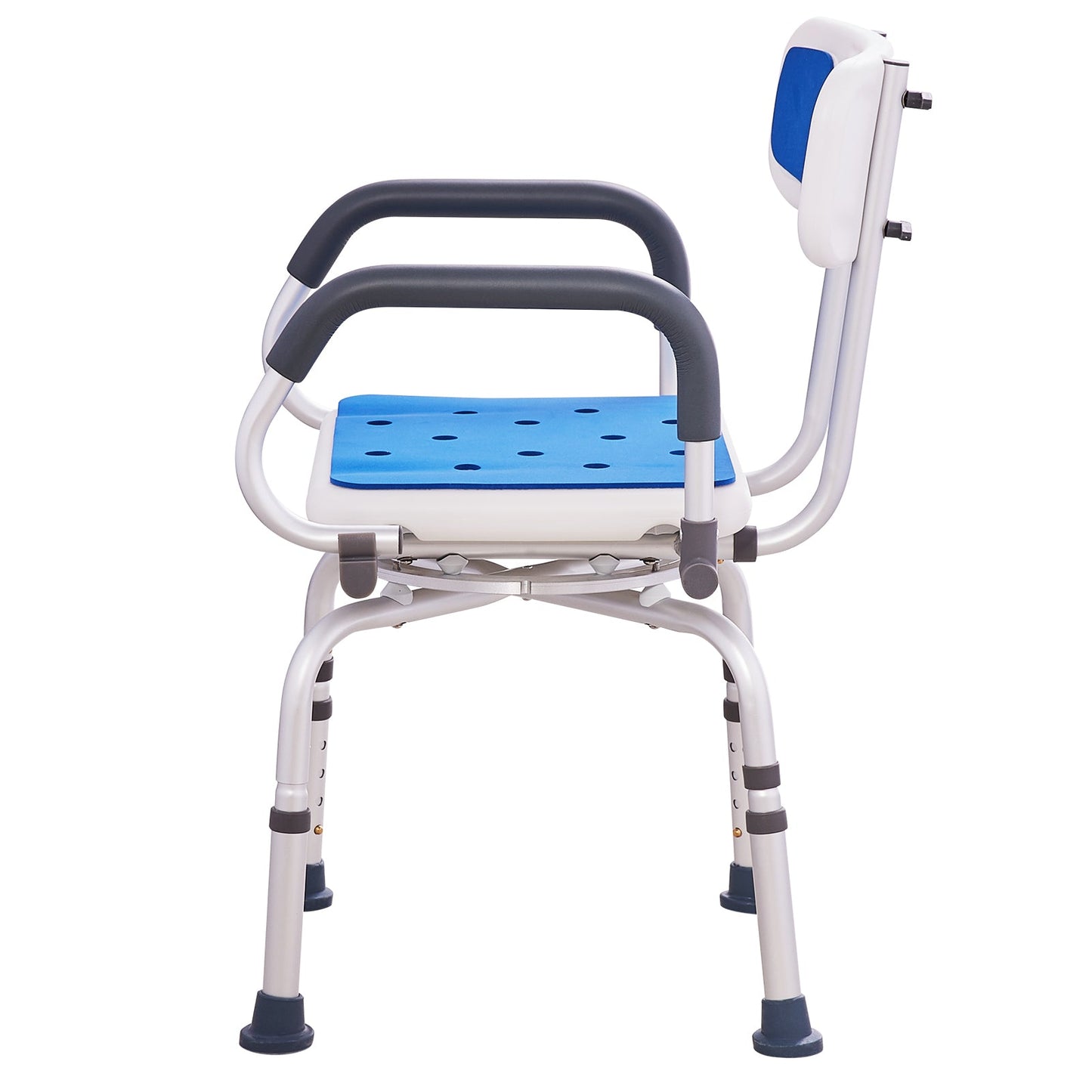 Shower Chair 360 Degree Swivel Aluminum 400 LB Pivoting Arms Adjustable